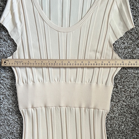 Like New! J. Crew Ribbed Scoopneck Knit Dress Cream in Size L - Picture 13 of 14